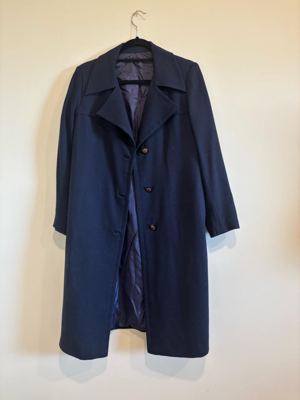 Vintage Classic Navy Long Coat